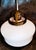 Art Deco Opaline Glass and Brass Pendant Light, 1920s For Sale - Image 3 of 10
