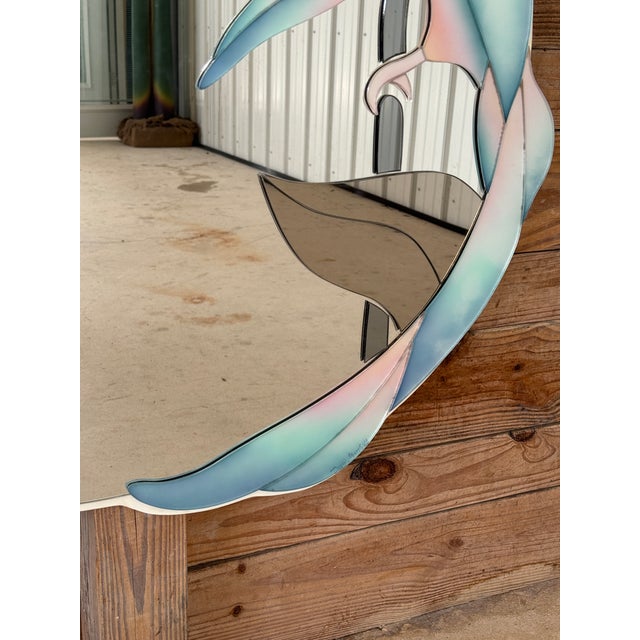 Aqua Vintage Sculptural Parrot Mirror by David Marshall, Late 20th Century For Sale - Image 8 of 11