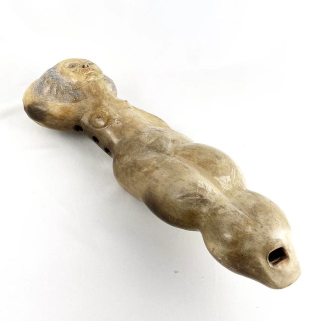 1980s Figural Folk Art Sculpture - Ceramic - Signed & Dated 1982 For Sale - Image 5 of 11