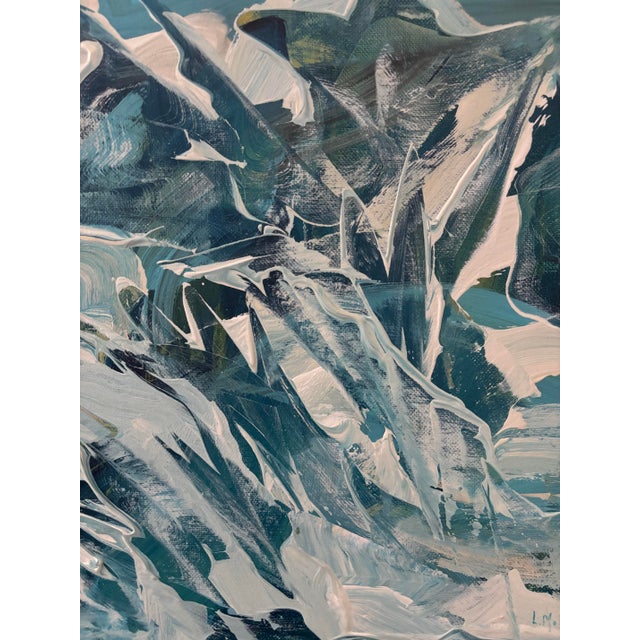 Wood “Between Silence and Surge” Original Acrylic Framed Contemporary Abstract Expressionist Painting by Linda McDonough For Sale - Image 7 of 11