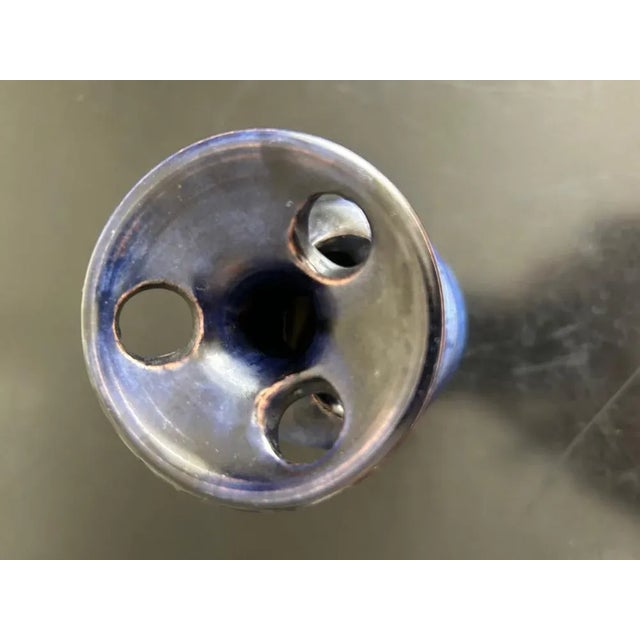 Ceramic Blue Vase, 1970 For Sale - Image 7 of 9