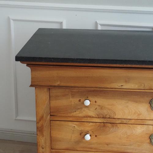 Antique Louis-Philippe Chest of Drawers with Black Marble Top, 1850 For Sale - Image 5 of 18