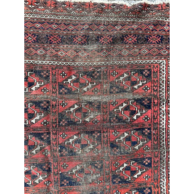 Antique Distressed Turkmen Rug, 1890s For Sale - Image 9 of 18