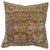 Pillow made from an antique 19th century Caucasian rug with cotton back. Zipper closure. Age wear. Measures: 15'' x 16''.