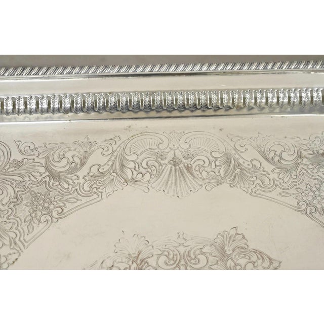 Early 20th Century Antique English Victorian Rectangular Silver Plated Platter Bar Tray on Paw Feet For Sale - Image 5 of 11