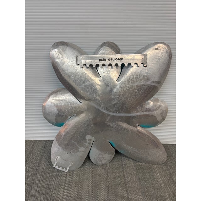 Pat & Andre Juneau Metal Flower Wall Sculpture, Large For Sale - Image 11 of 12