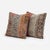 This 24'' x 24'' pillow cover set was made from authentic Turkish rug pieces — brick red and rust stripes with gray floral...