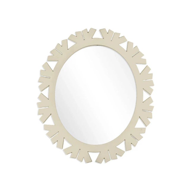 Contemporary Fleur Home Audubon Bamboo Sticks Oval Mirror in Delaware Putty, 42x48 For Sale - Image 3 of 3