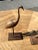 Pair of Wooden Cranes with Brass Accents on Legs Necks and Heads. Decorative Wood Art.
