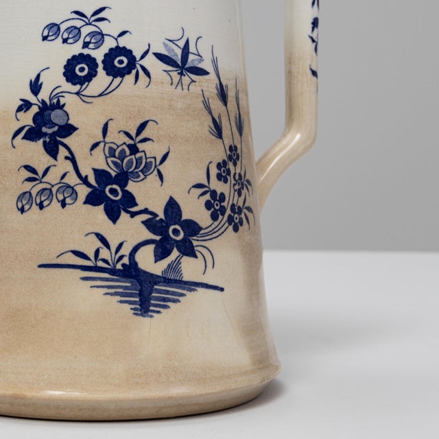 Ceramic 1900s Belgian Blue Chinoiserie Ceramic Pitcher For Sale - Image 7 of 18