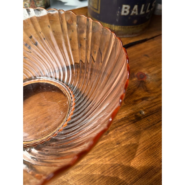 1970s Pink Glass Punch Bowl With Silver Stand For Sale - Image 12 of 12