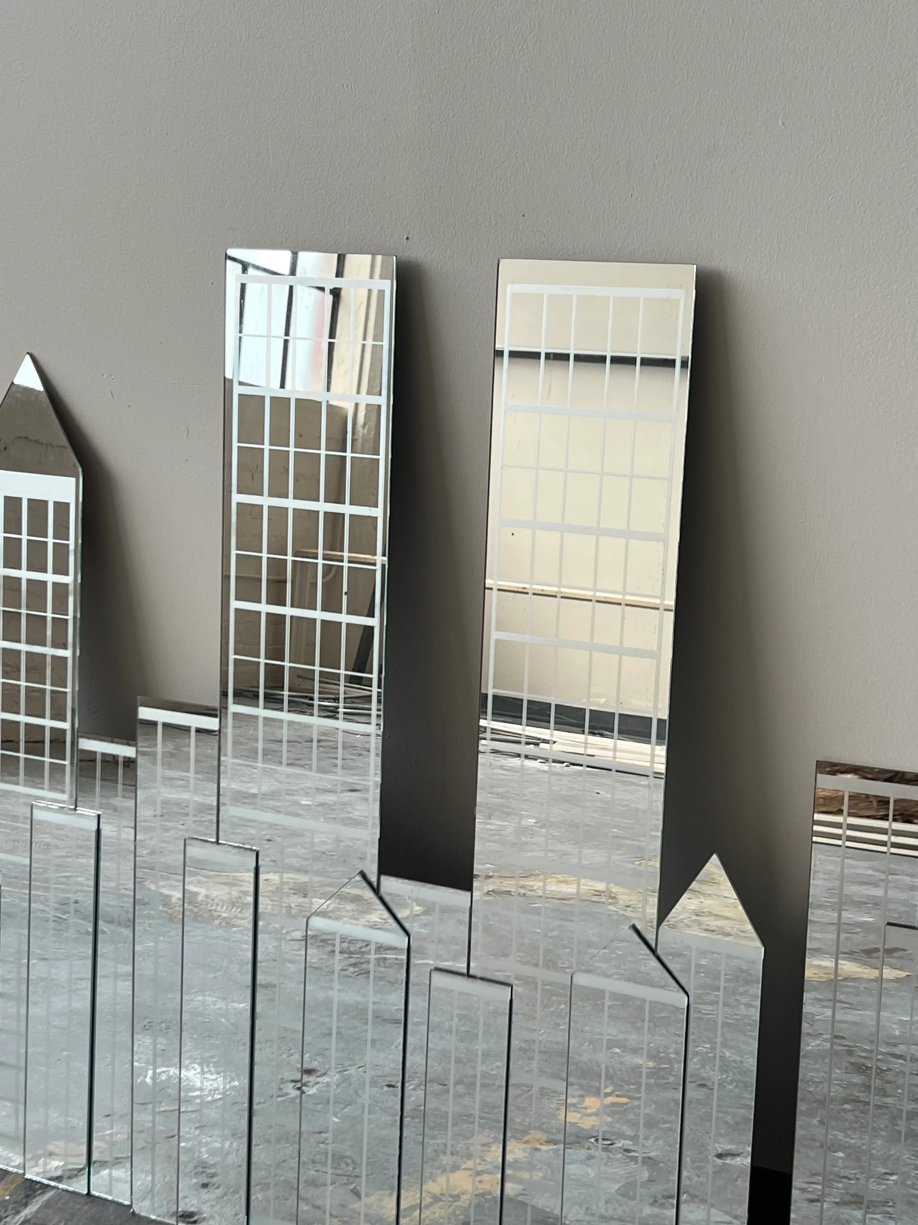 Vintage 1980s New York City Skyline Mirror Panel | Chairish