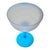 A striking example of Italian modern glass design, this Empoli-style compote pairs an opaline glass bowl with a vibrant...