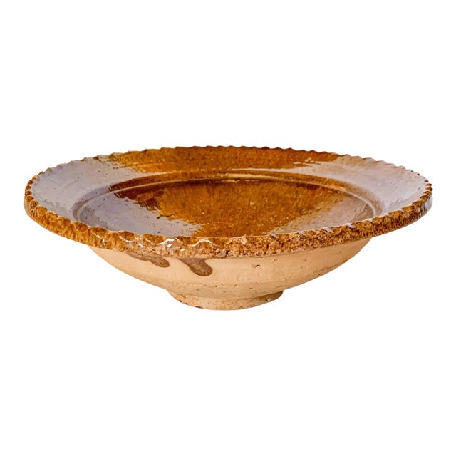 Mid Century Burnt Sienna Glazed Moroccan Bowl For Sale