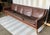 Sleek and comfortable 4 seat leather and oak Danish sofa by Erik Worts.