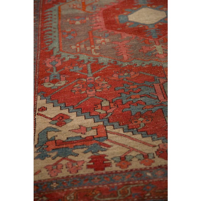 Shabby Chic 1920s Antique Persian Northwest Hexagonal Medallion Wool Rug For Sale - Image 3 of 14