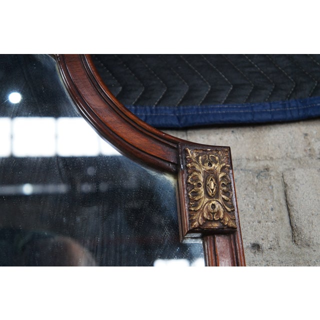 Mid 20th Century Vintage French Louis XV Neoclassical Style Mahogany Wall Hanging Vanity Mirror For Sale - Image 5 of 12