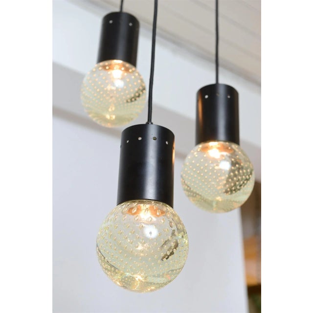 Pendant Lamp with 3 Globes by Gino Sarfatti for Seguso, 1960 For Sale - Image 3 of 8