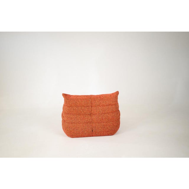 Set of Togo Lounge Chair and Pouf in Crimson Tweed Fabric by Michel Ducaroy for Ligne Roset, 1973 For Sale - Image 9 of 18