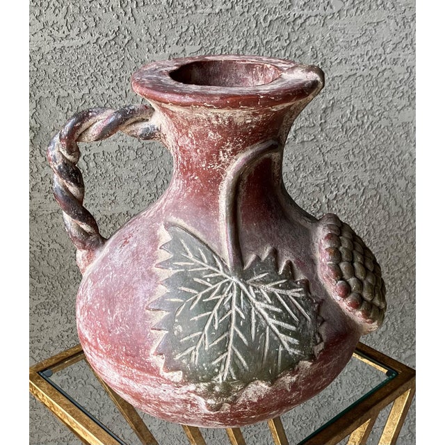 Late 20th-Century Barro Rojo (Red Clay) Braided Handle Pottery Vessel / Vase, Mexico For Sale In Austin - Image 6 of 18