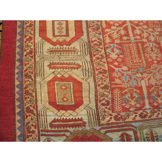 1880s Red-Rust Field Weeping Willow Antique Persian Bakshaiesh Rug 10'10" X 13' Handknotted Wool Carpet For Sale - Image 14 of 15