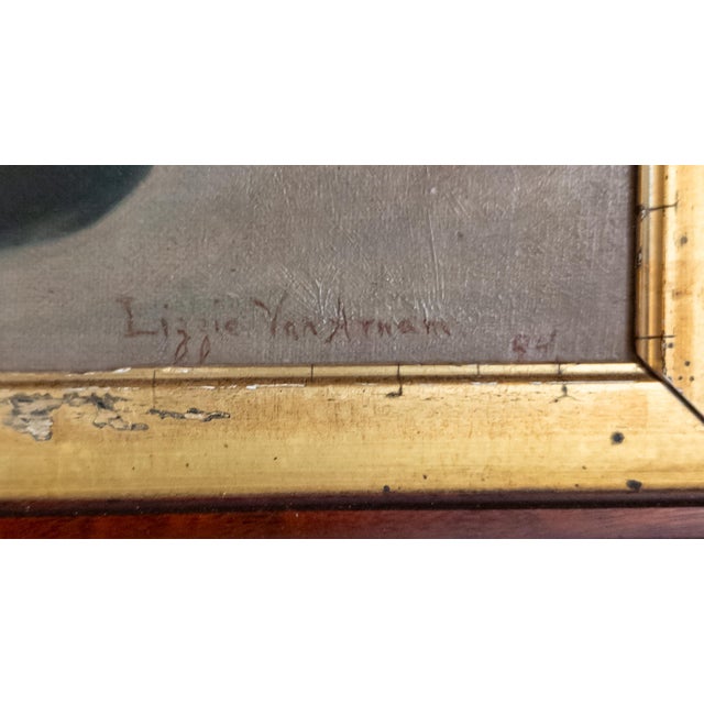 19th Century American Oil Painting Study of Apples on a Branch in Walnut Frame For Sale - Image 11 of 14