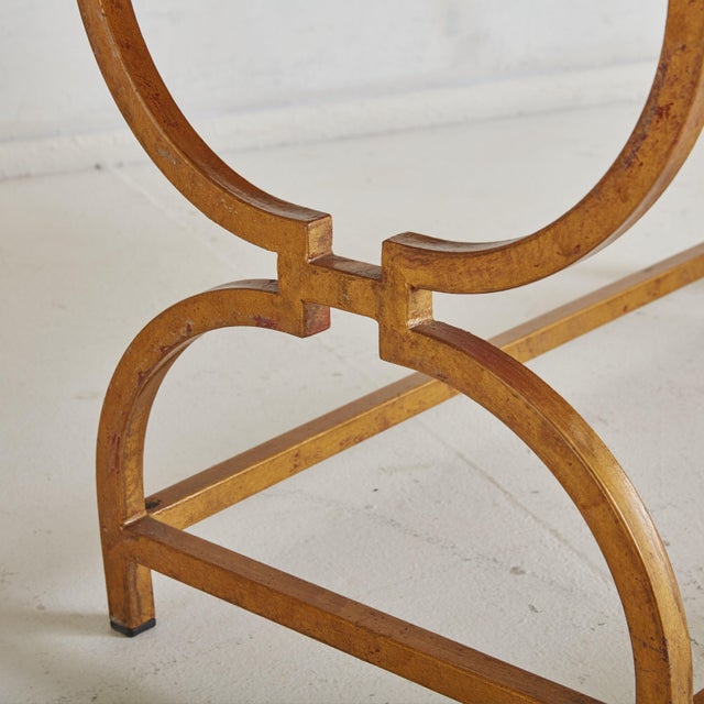 Pink Italian Pink Marble + Brass Coffee Table, 1960s For Sale - Image 8 of 10