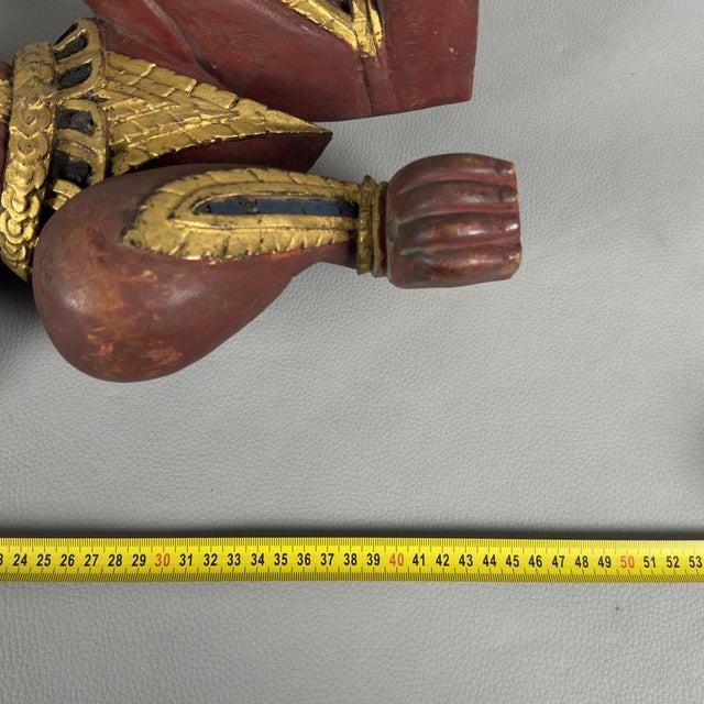 Wooden Sacred Guardian Temple Statue, Thailand, 19th Century For Sale - Image 13 of 14