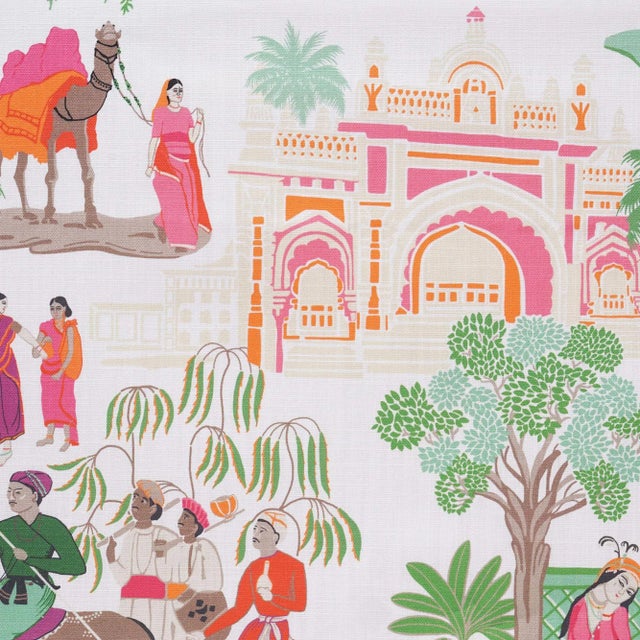 22" Bara Bazaar Indian Chinoiserie in Jewel Pillow For Sale - Image 4 of 5
