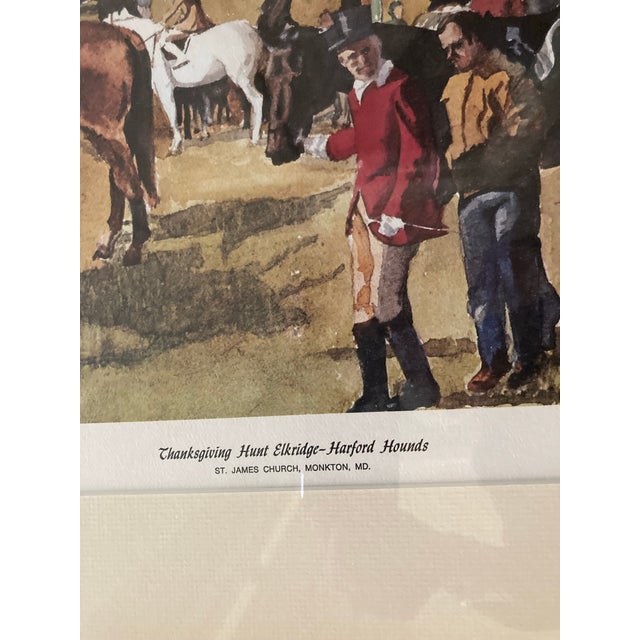 Traditional Fox Hunt Scene in Monkton, Maryland, Framed For Sale - Image 3 of 9