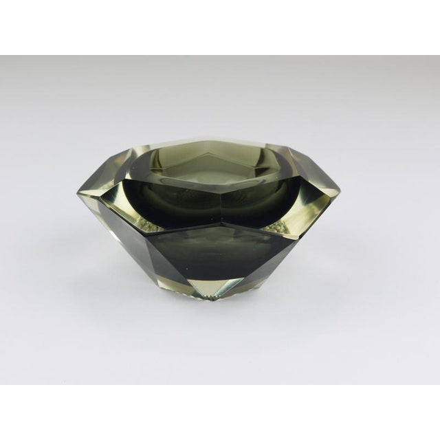 Sommerso Faceted Diamond Caviar Bowl in Murano Glass by Mandruzzato, Italy, 1960s For Sale - Image 6 of 13