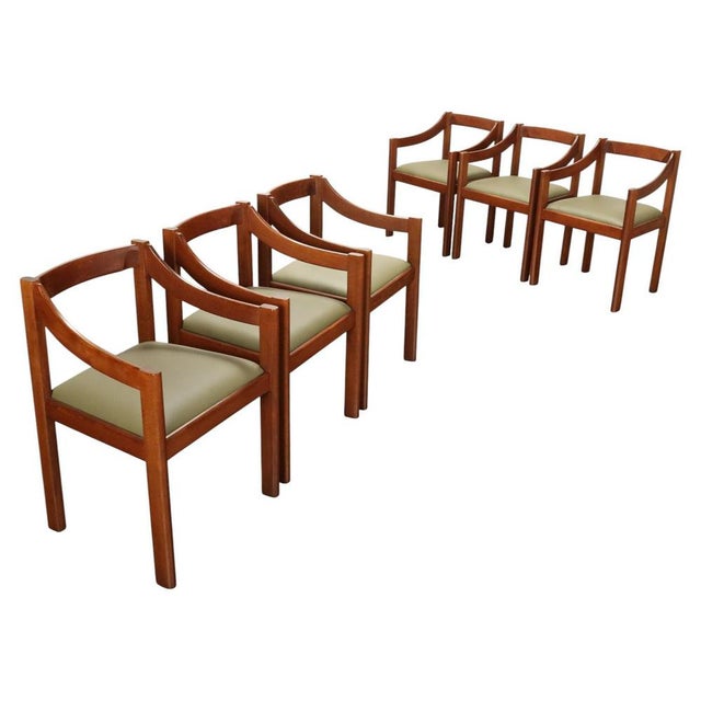Vintage Chairs in Beech and Leatherette, 1970s, Set of 6 For Sale - Image 11 of 11