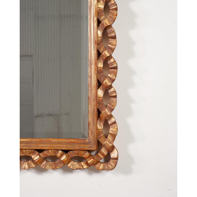 Mid-Century Italian Rococo Style Giltwood Ribbon Wall Mirror For Sale In Sacramento - Image 6 of 18