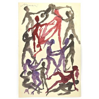 Mino Maccari, Dances, 1960s, Watercolor For Sale