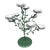 Hand-Painted, Metal Flower Sculpture With White Blossoms on Round Stand For Sale