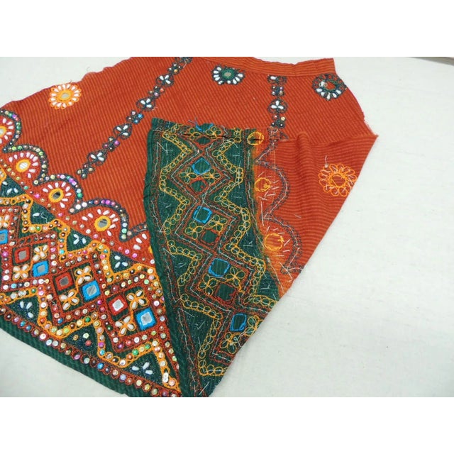Vintage Indian Embroidered Front Side of a Skirt Textile For Sale In Tampa - Image 6 of 7