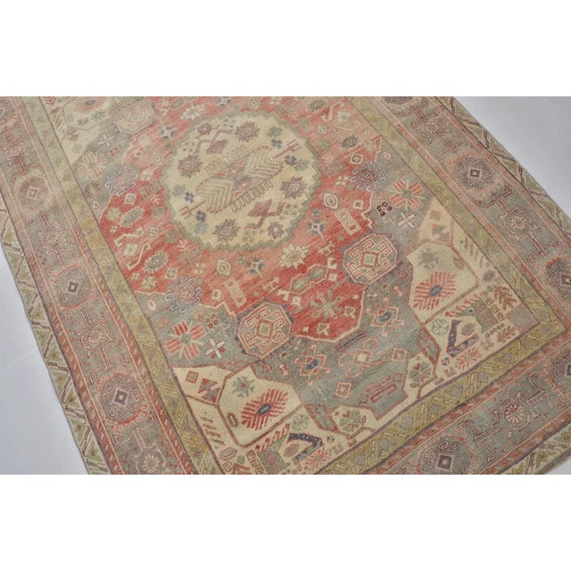 Floral Antique Oushak Carpet For Sale - Image 9 of 10