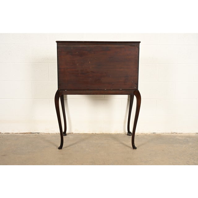 Berkey & Gay Style Antique Queen Anne Mahogany Slant Front Secretary Desk, Circa 1900 For Sale - Image 13 of 14
