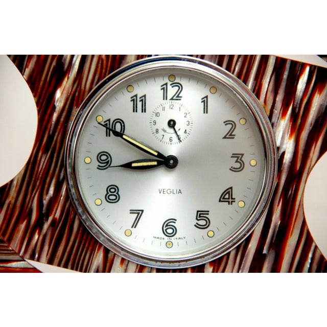 1960s Mid-Century Desdet Table Clock from Veglia, Italy, 1960s For Sale - Image 5 of 11
