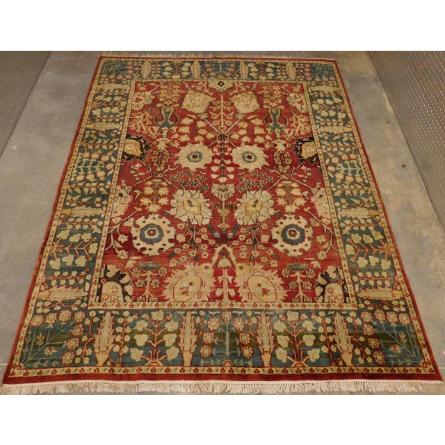 Vintage Indian Agra Rug- 8′ × 10′ For Sale - Image 13 of 13