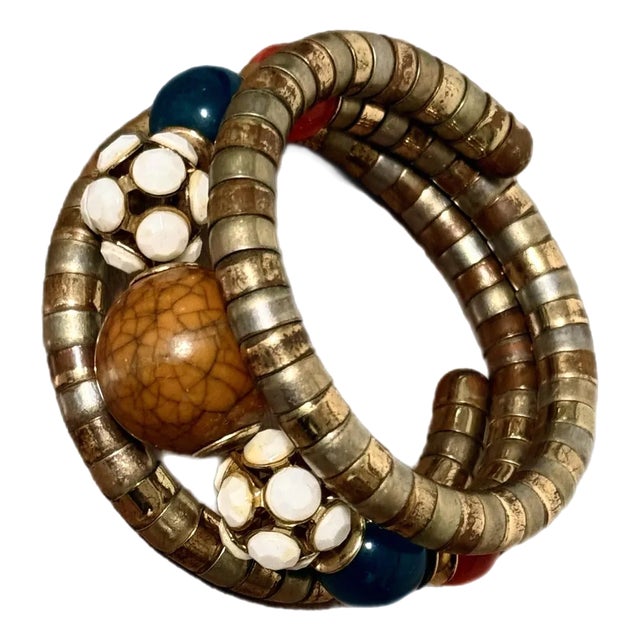 Two Toned Beaded Wrap Bracelet For Sale