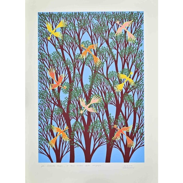 Modern Dimitri Yordanov, Trees of Life, Screen Print, 1970s For Sale - Image 3 of 3