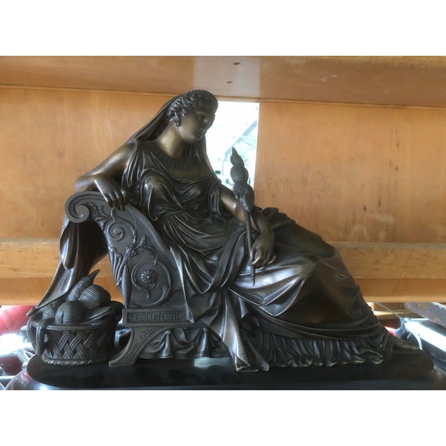 19th Century Bronze and Marble Clock by J. Feuchere for Gauthier, in Very Good conditions. Designed 1890 to 1919 This...