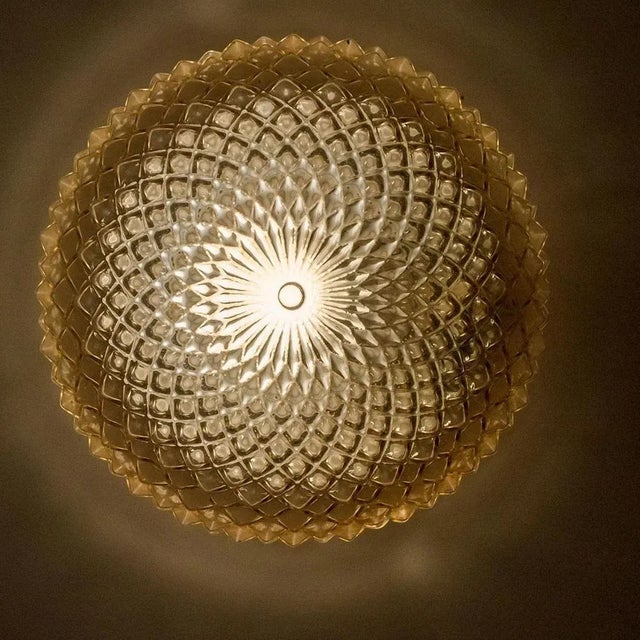 Amber Glass Flush Mount or Wall Light, Germany, 1960s For Sale - Image 12 of 13