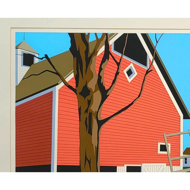 1970s 1970s Armond Fields "Red Barn" Limited Edition Hand Pulled Original Serigraph For Sale - Image 5 of 7