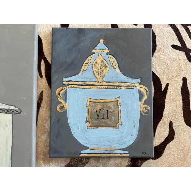 Three Urns - Set of Three Original Acrylic Paintings For Sale - Image 4 of 6