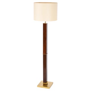 Mid-Century Italian Wood and Steel Floor Lamp from Zonca Voghera, 1980s For Sale