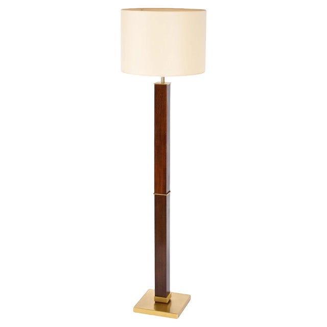 Mid-Century Italian Wood and Steel Floor Lamp from Zonca Voghera, 1980s For Sale