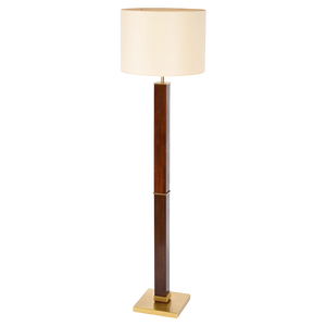 Mid-Century Italian Wood and Steel Floor Lamp from Zonca Voghera, 1980s