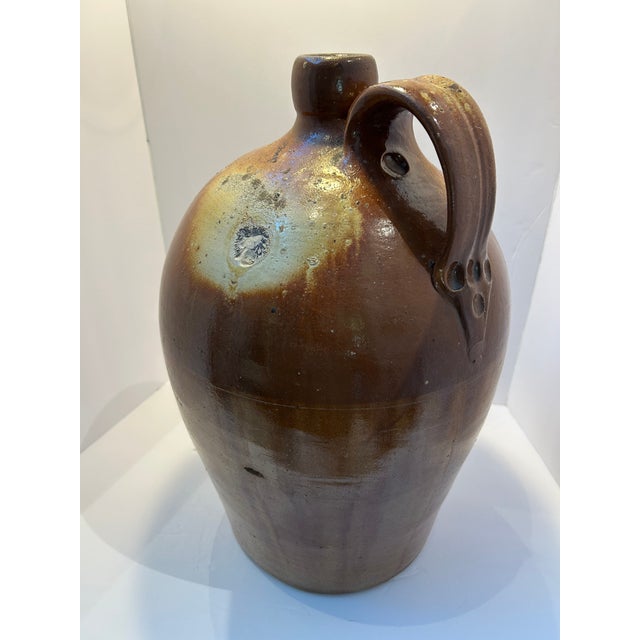 Mid 19th Century Large 19th-Century Two-Tone Salt-Glazed Stoneware Jug For Sale - Image 5 of 12